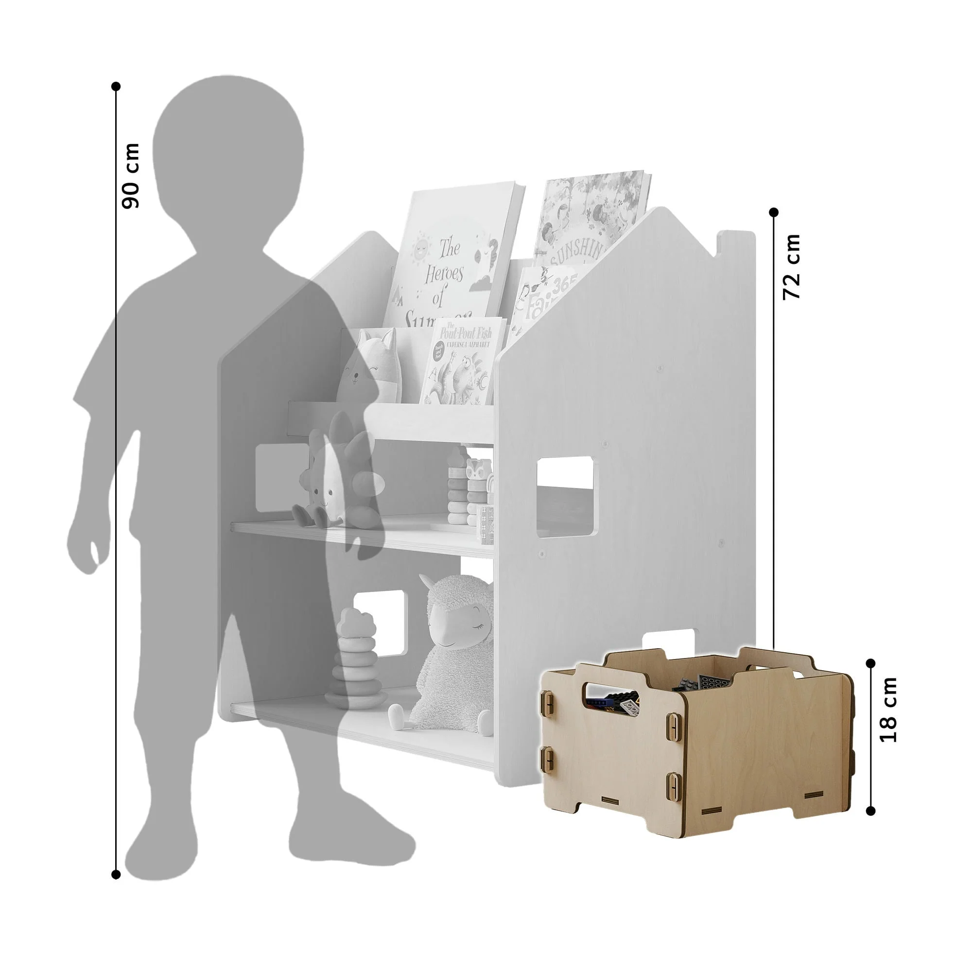 Étagère Montessori 2 en 1 polyvalente - Couleur blanche – Image 5