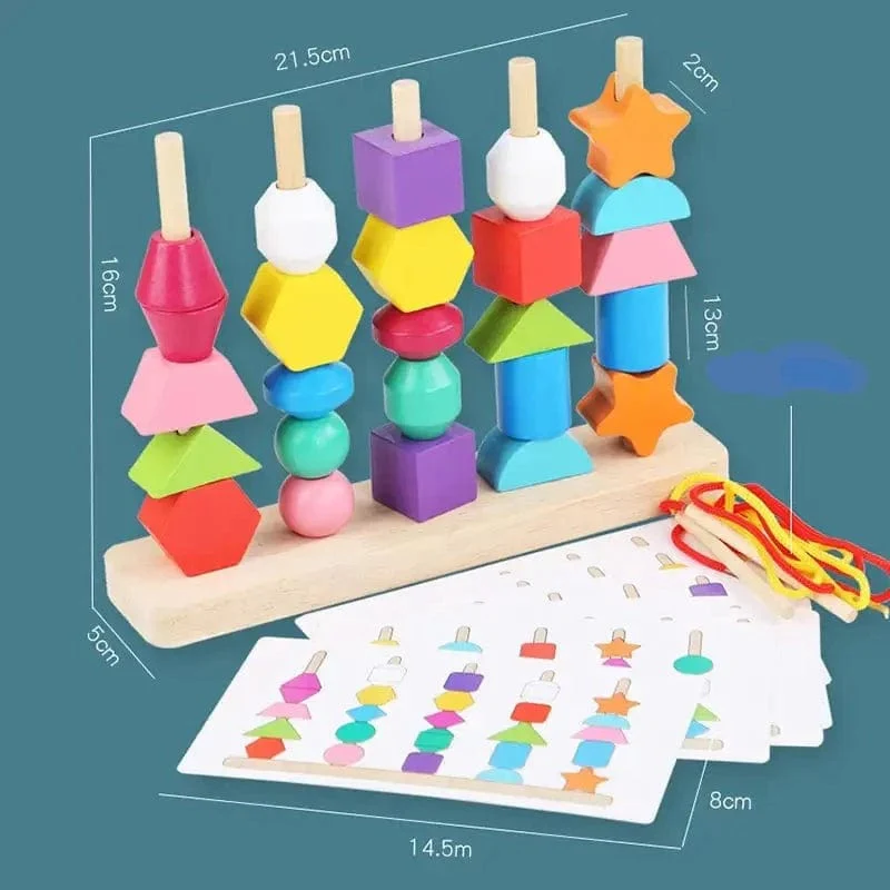 Jeu d'éveil en bois Montessori - Les Formes Empilées – Image 6