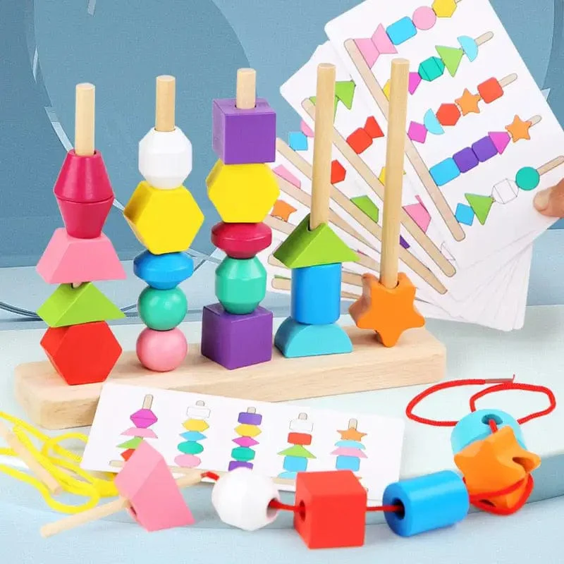Jeu d'éveil en bois Montessori - Les Formes Empilées – Image 7