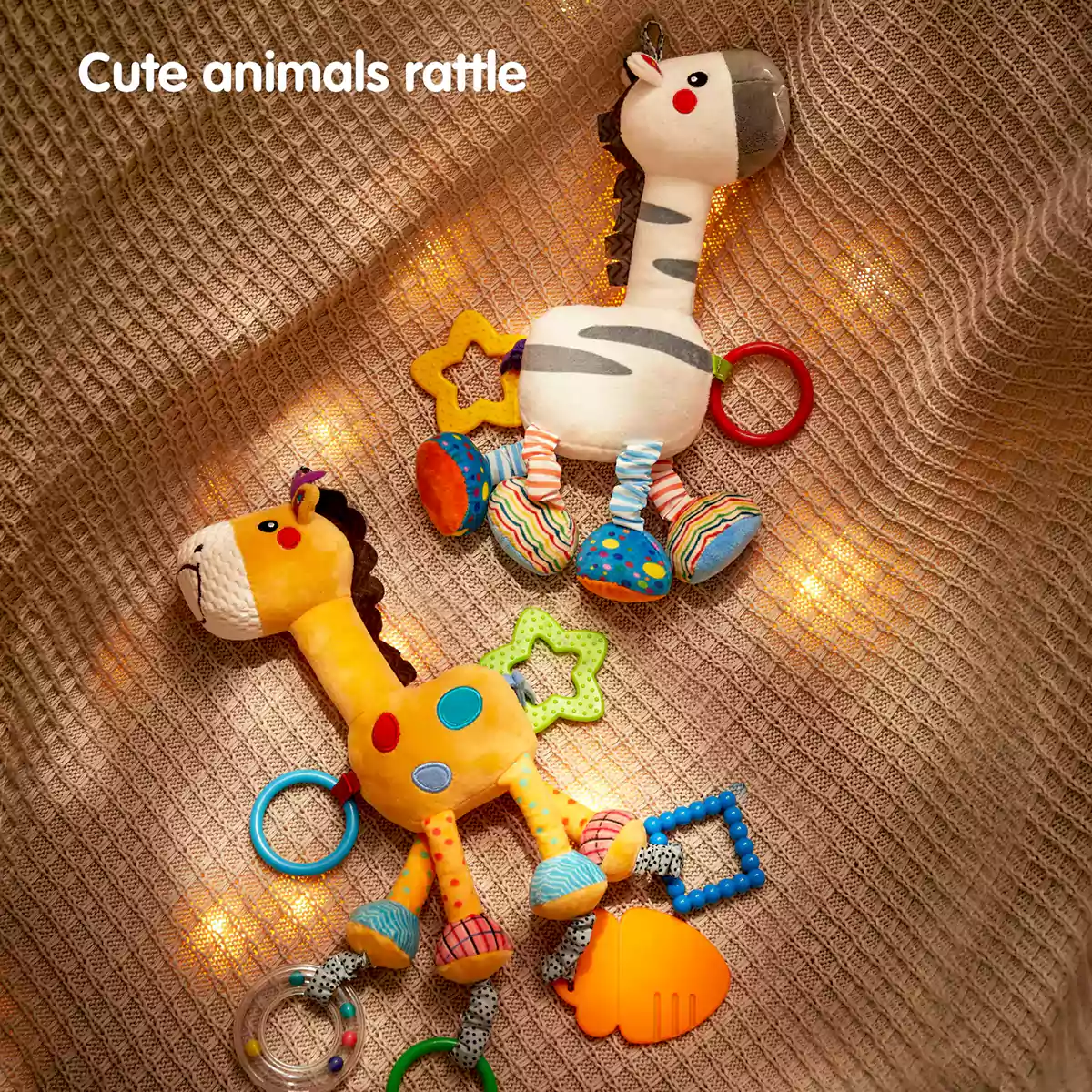 Peluche d'activités girafe et zèbre pour découverte sensoriel – Image 2